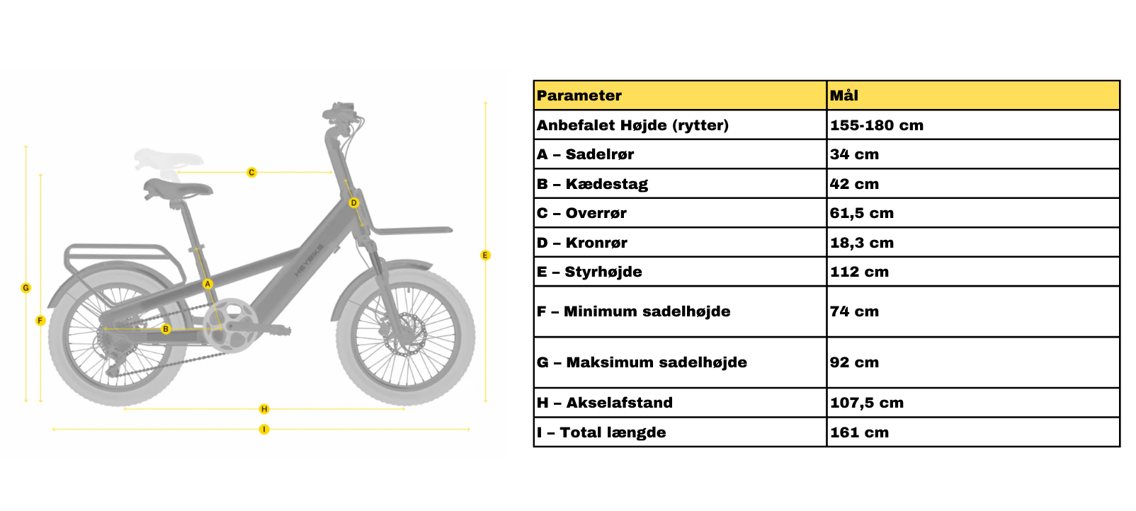 Størrelsesguide for produktet